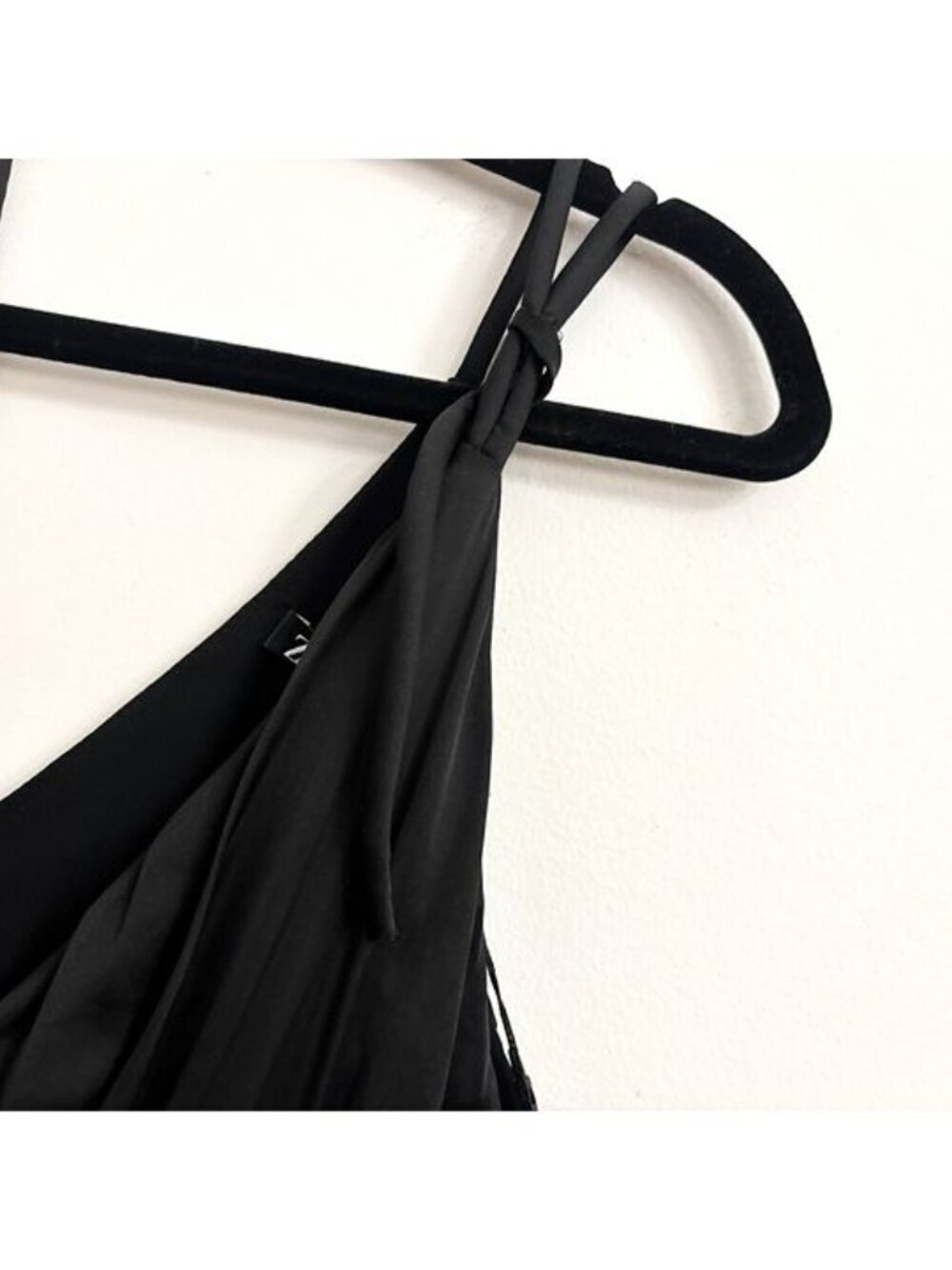 NWT Zara Black Satin Effect Floor Length Black Sleeveless Jumpsuit - Sz XS - Picture 6 of 12